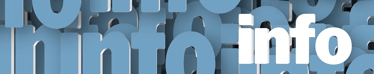 Grafica 3D con la parola "info" ripetuta in caratteri blu e bianchi, disposti in vari livelli per un effetto di profondità.